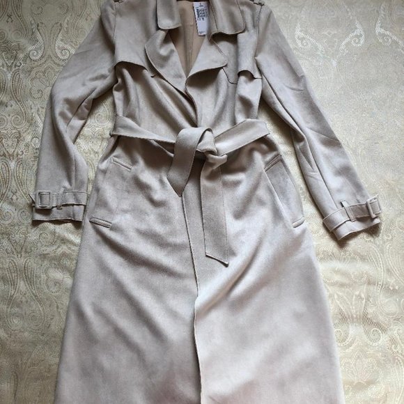Philosophy Republic Clothing, Sz: XS, faux suede, trench coat, NWT, Color: Pearl - Picture 1 of 14